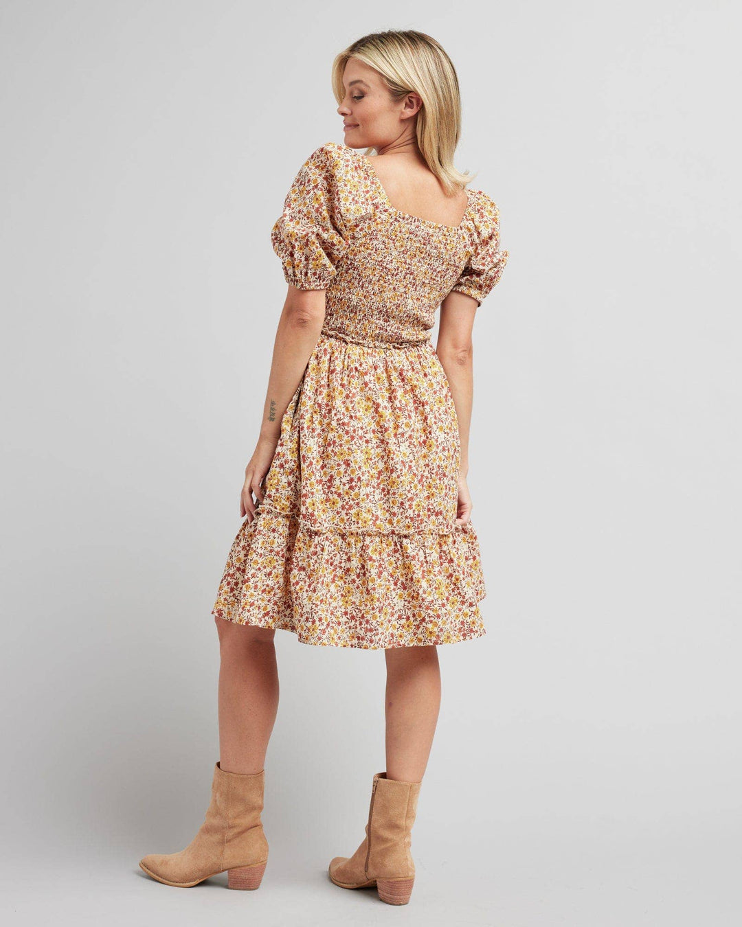 Kendall Floral Smocked Cotton Dress