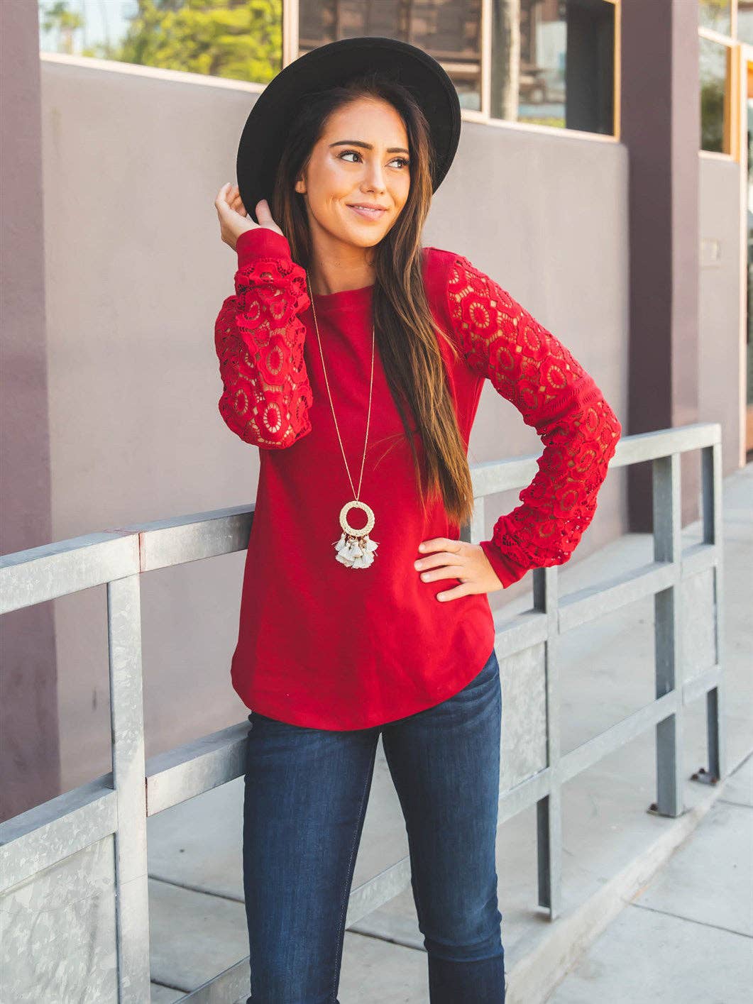 Lace Long Sleeve Skylar Top