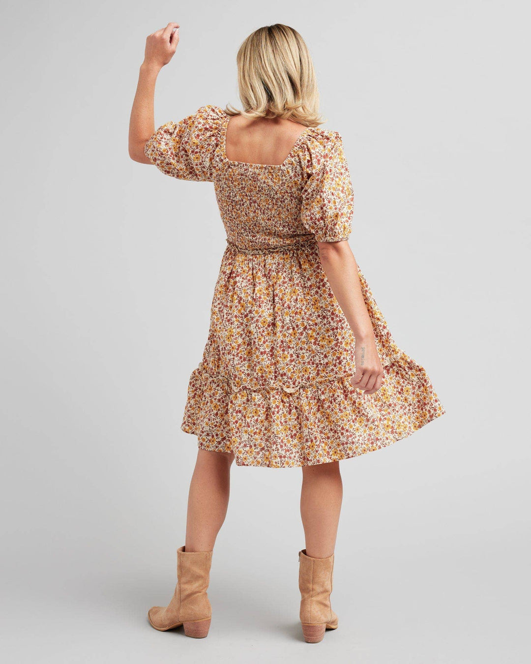 Kendall Floral Smocked Cotton Dress