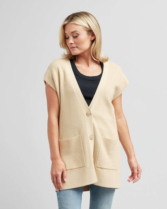 Semester Vest Cardigan in Neutral Color