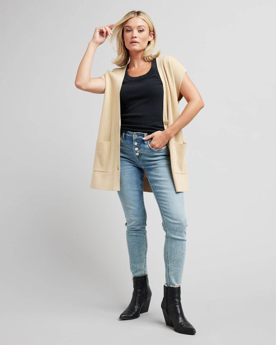 Semester Vest Cardigan in Neutral Color