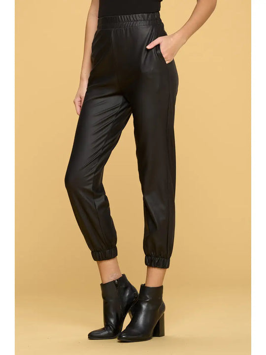 Faux Leather Pants with pockets