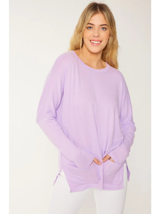 Urban Pullover in Lavender Soft Light Hacci