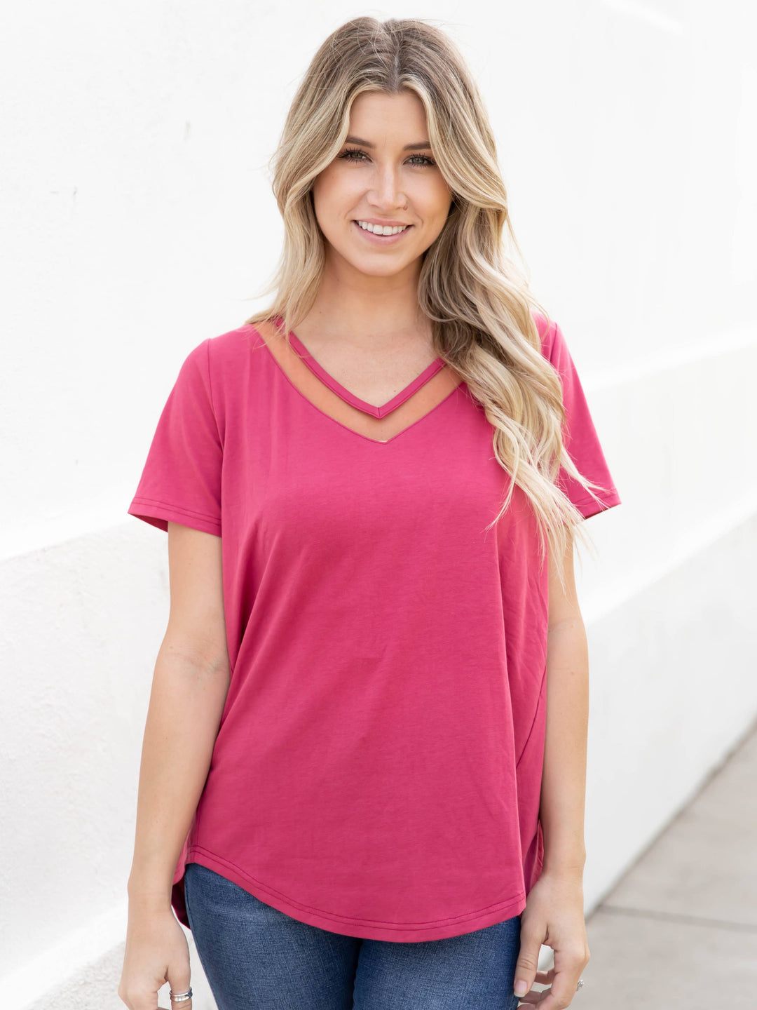 Mesh V-neck Bliss Top