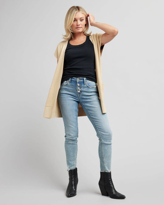 Semester Vest Cardigan in Neutral Color