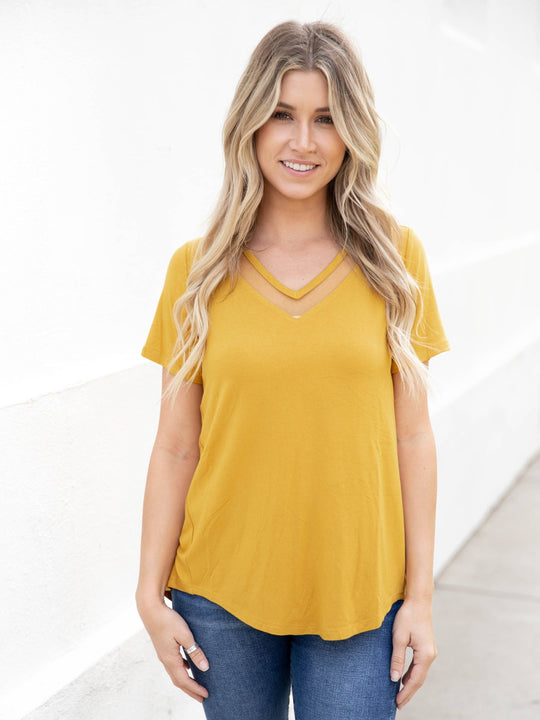 Mesh V-neck Bliss Top