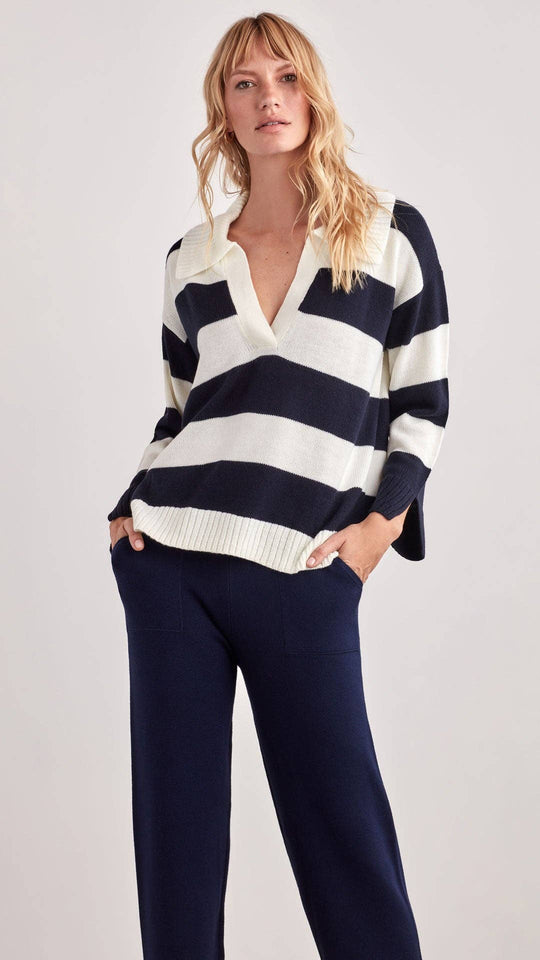 Addison Polo Sweater Top V-Neck