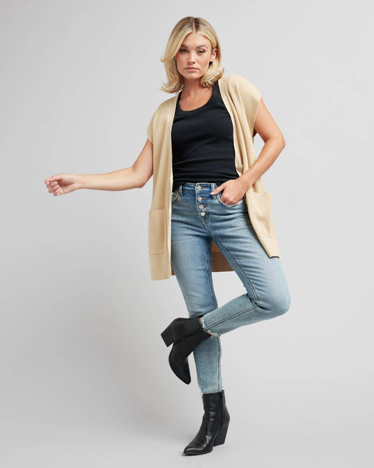 Semester Vest Cardigan in Neutral Color