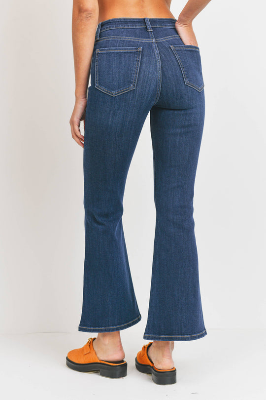 High Rise Jeans Petite Classic Flare Dark Denim