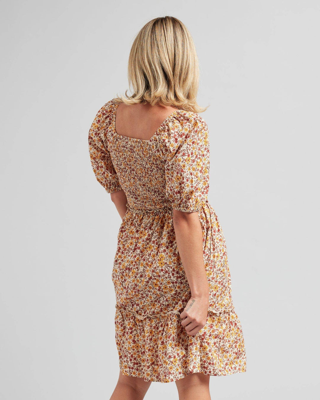 Kendall Floral Smocked Cotton Dress