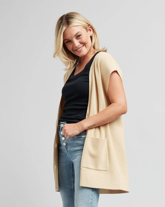 Semester Vest Cardigan in Neutral Color