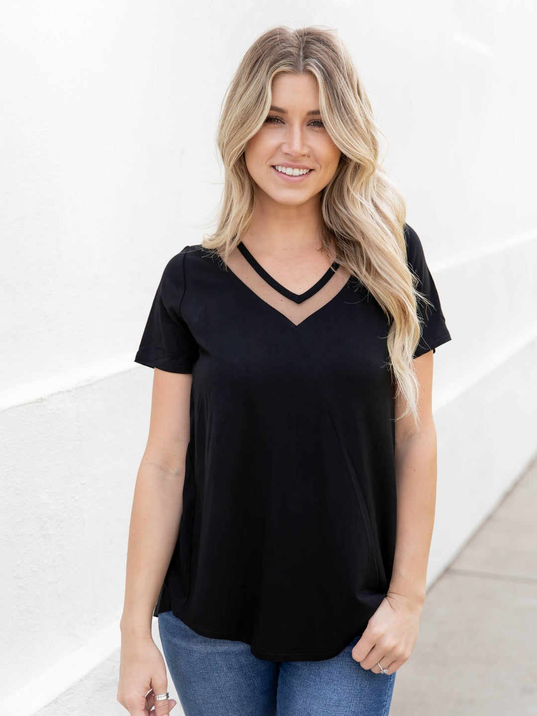 Mesh V-neck Bliss Top