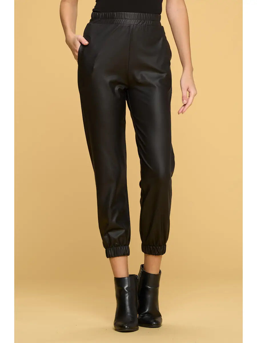 Faux Leather Pants with pockets