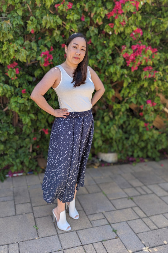 IhJenni Midi Skirt Total Eclipse Print