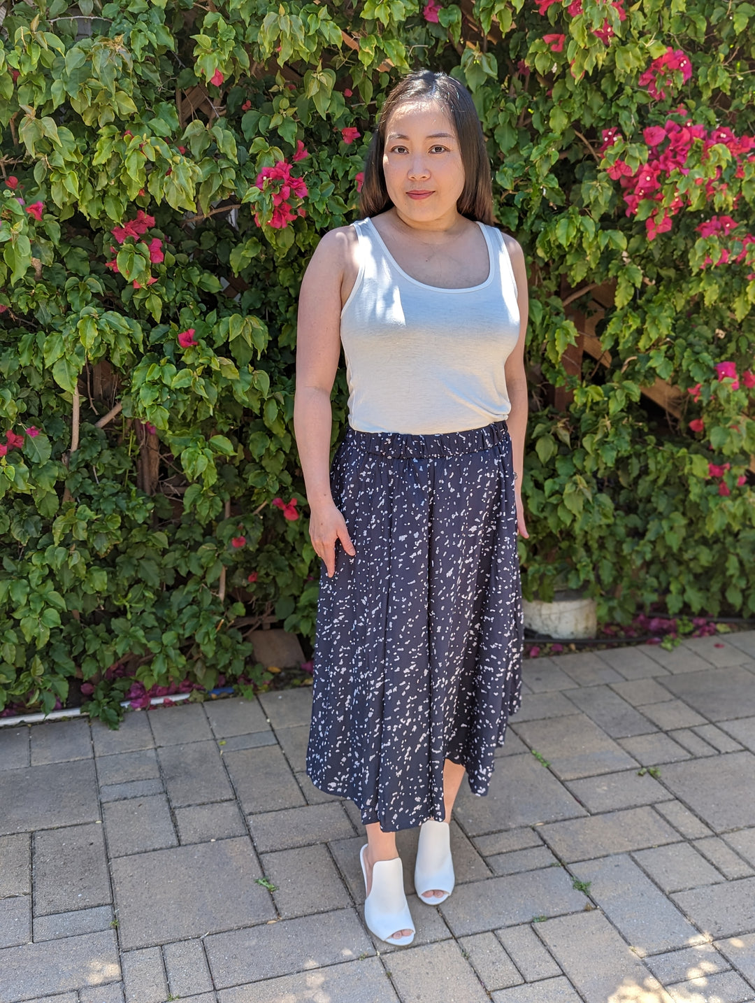 IhJenni Midi Skirt Total Eclipse Print