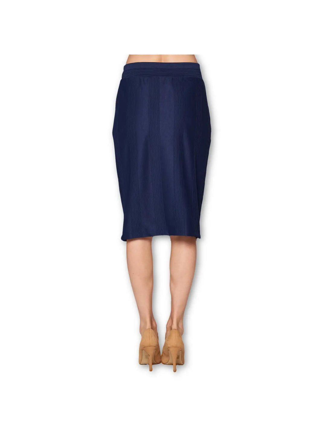 Pencil Skirt High Waist Knit Office Stretch