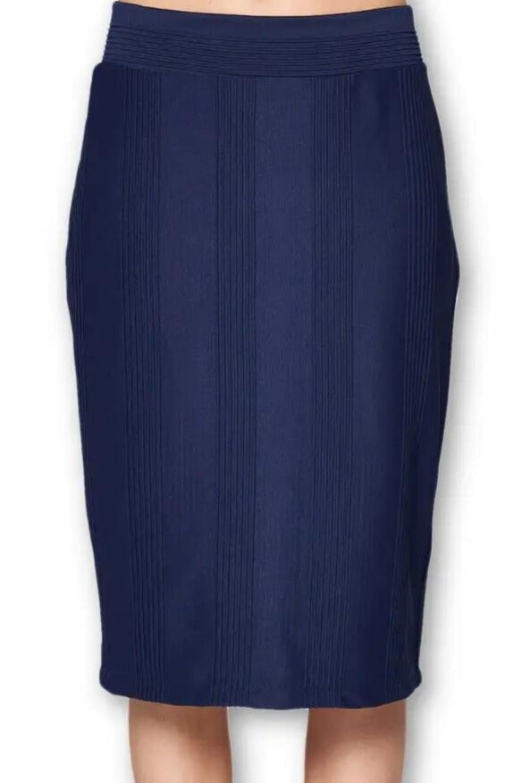 Pencil Skirt High Waist Knit Office Stretch