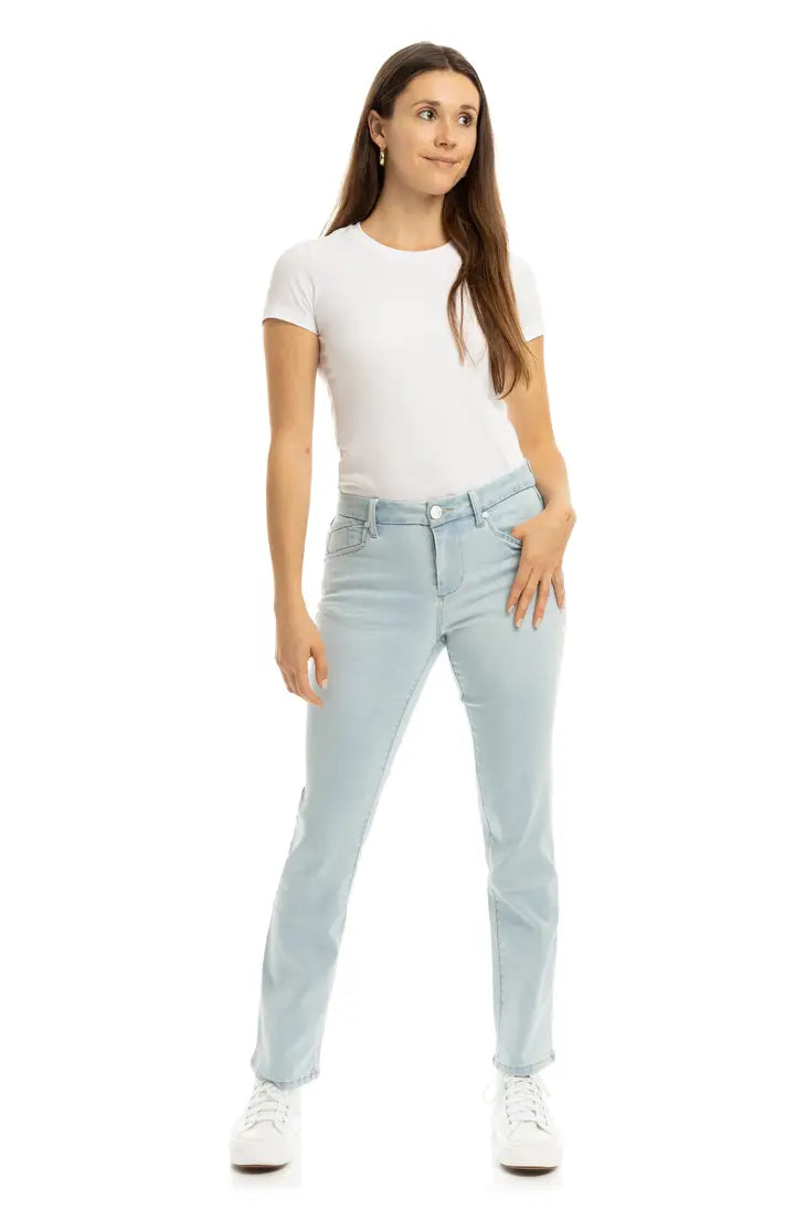 Sheila Better Butter Mid Rise Slim Straight Jeans in Samson Color 30" inseam