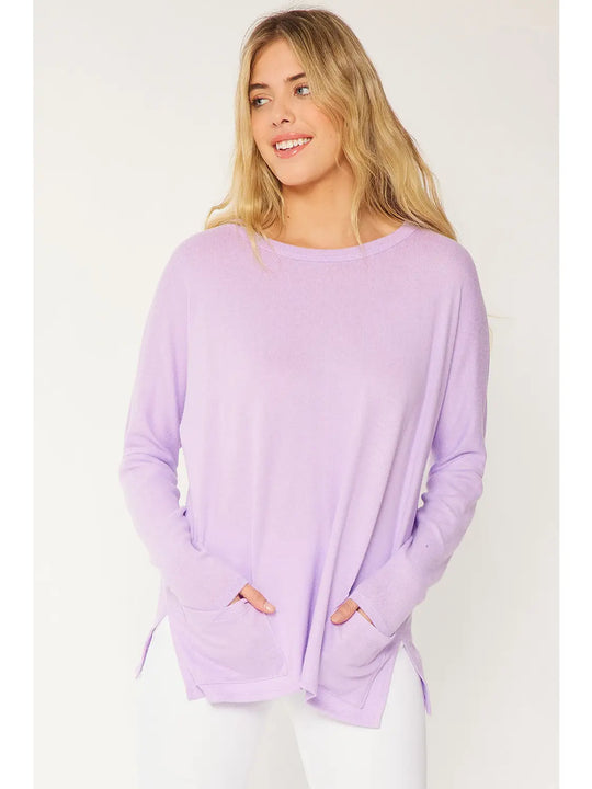 Urban Pullover in Lavender Soft Light Hacci