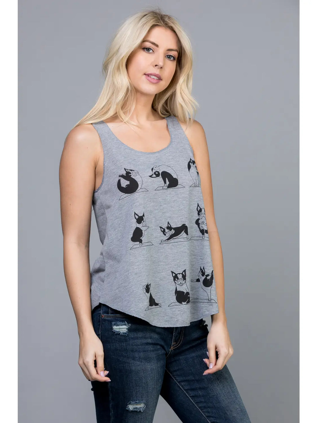 Relaxed Sleeveless Tank Top Yoga Dog Day