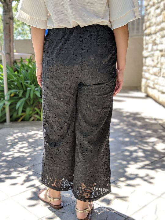 Lace Wide Leg Crop Pants