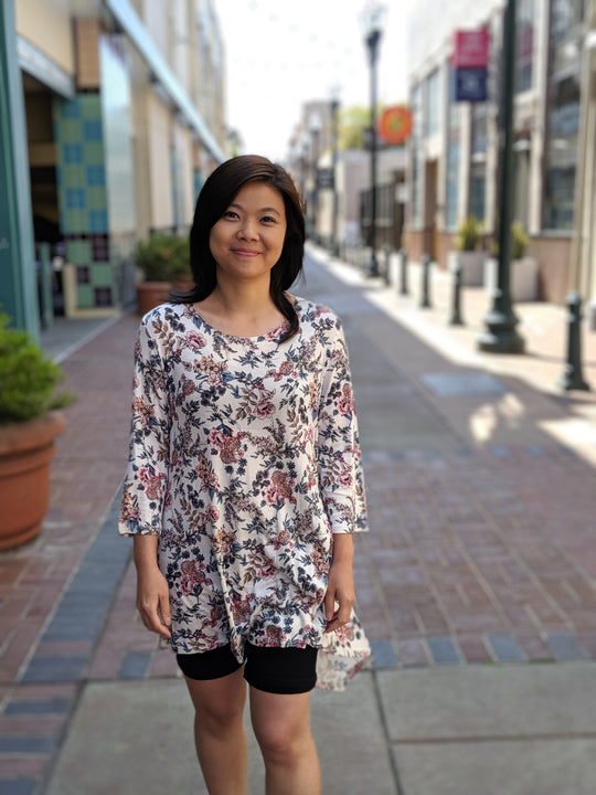 Blouse Top Asymmetrical Back 3/4 sleeve Last ones!
