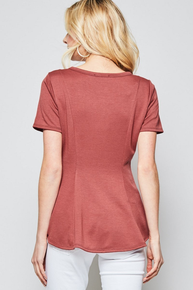 Peplum Top in Marsala Last Ones!