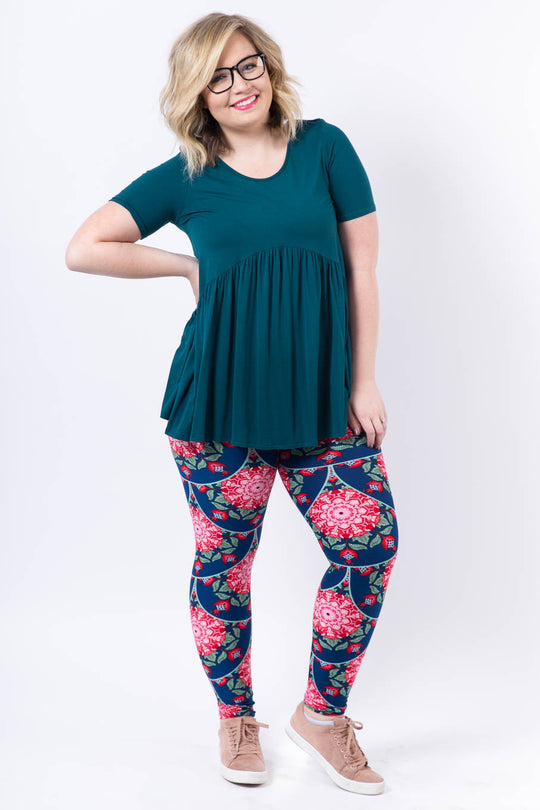 Agnes & Dora Leggings Baby Suede Size Large (12-18) Floral Prints