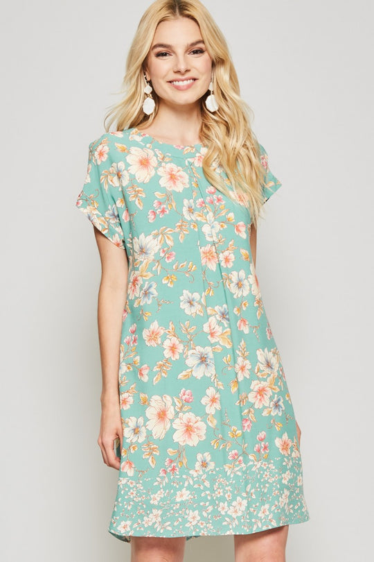 Shift Dress in Mint Floral Last Ones!