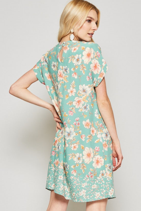 Shift Dress in Mint Floral Last Ones!