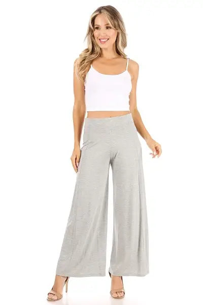 Wide Leg Knit Pants in gray