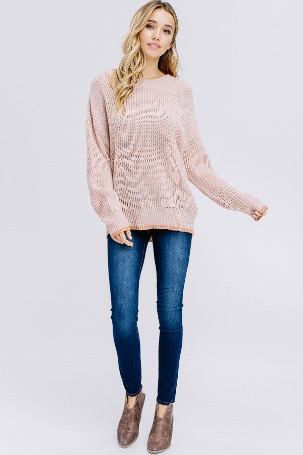 Loretta Melange Scalloped Sweater Top
