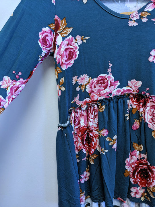 Babydoll Long Sleeve Top in Floral Prints Last Ones!