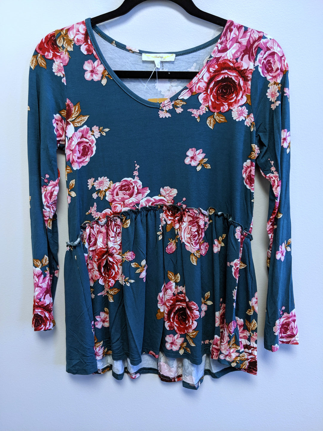 Babydoll Long Sleeve Top in Floral Prints Last Ones!