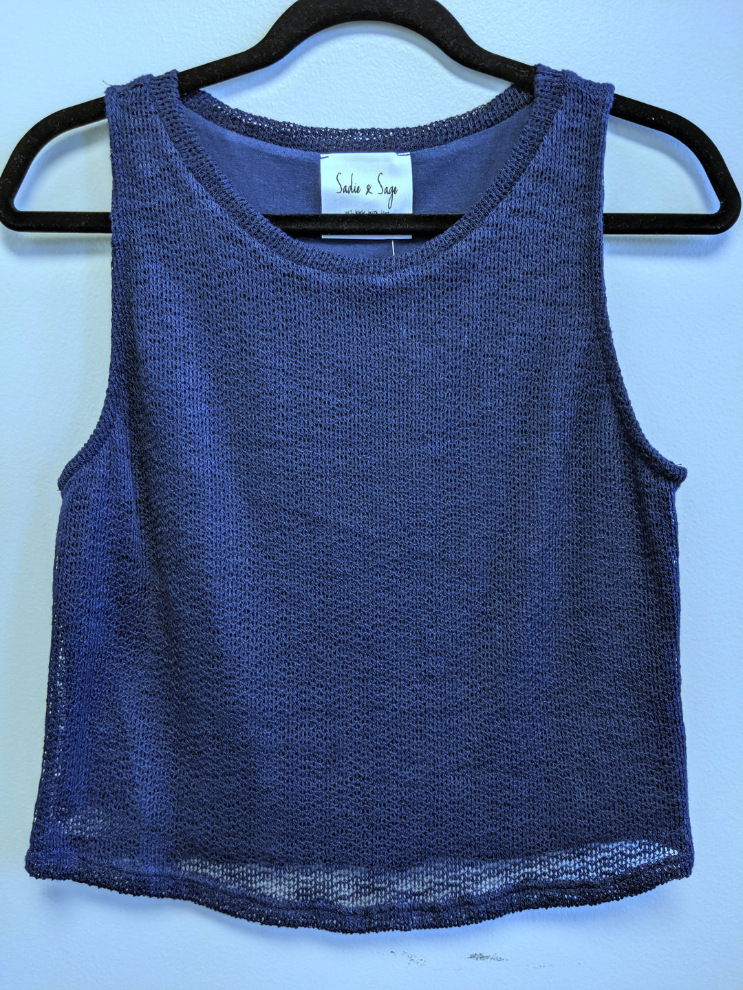 Lou Knit Crop Tank in Navy Last ones!