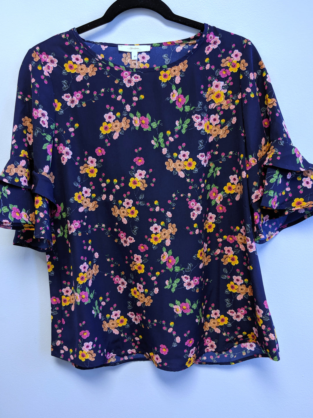 Two Tiered Ruffle Sleeve Top Floral Prints Last Ones!