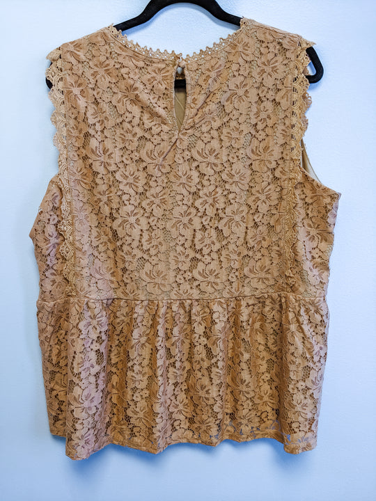 Peplum Lace Tank Top in Amber Last Ones!