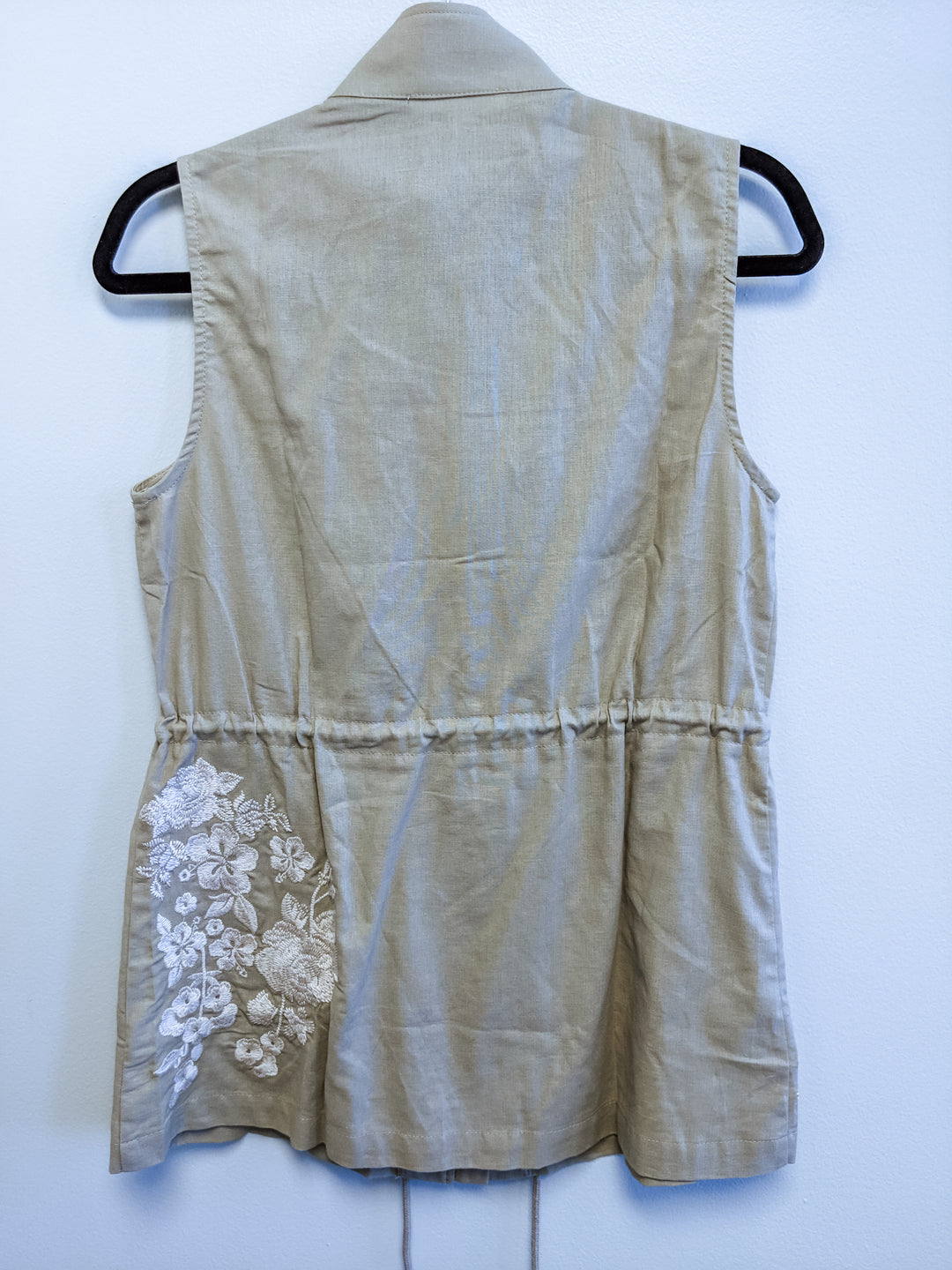 Linen Vests Mocha with Embroidered Details Last Ones!