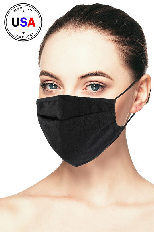 Face Mask Black Rayon Linen