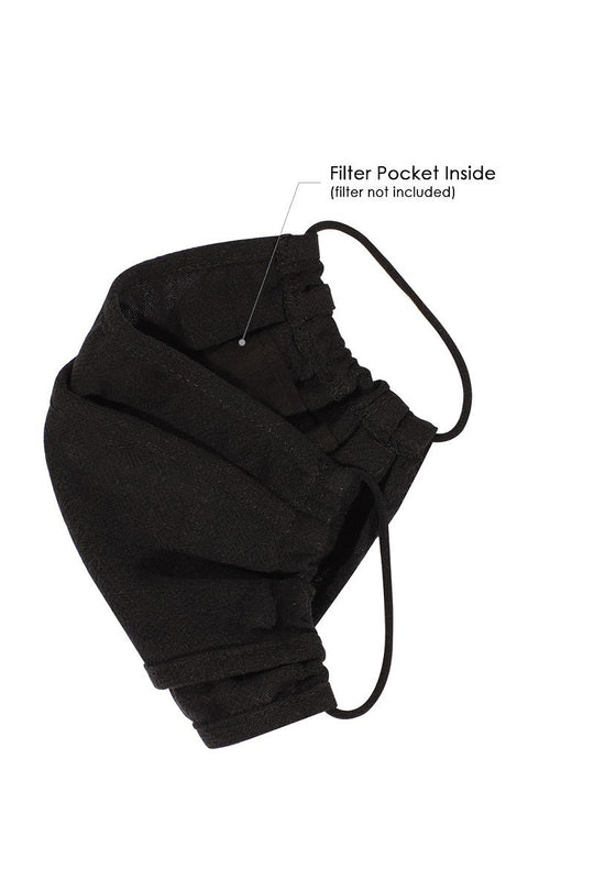 Face Mask Black Rayon Linen