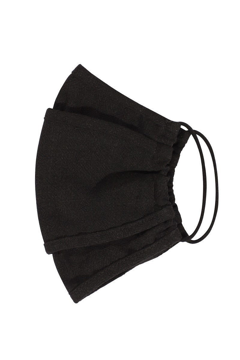 Face Mask Black Rayon Linen