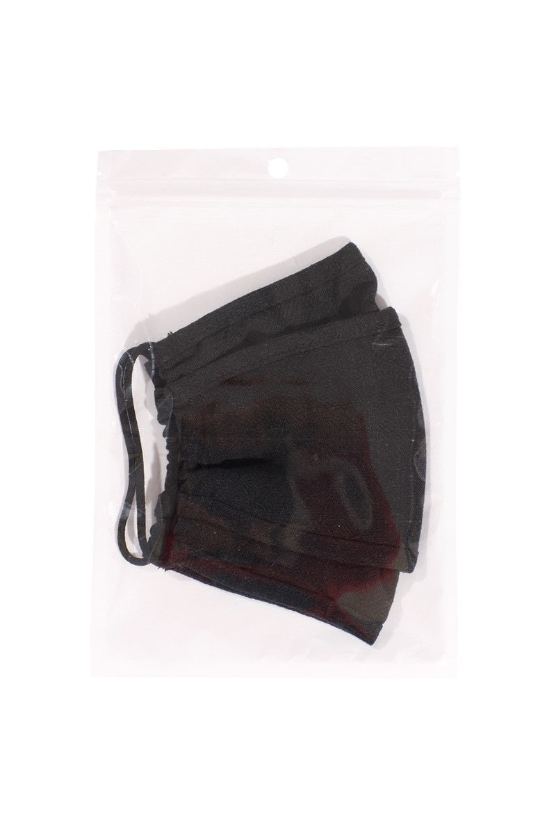 Face Mask Black Rayon Linen