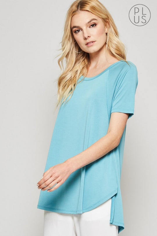 Raglan Top Modal Round Neck in Mint Last Ones!