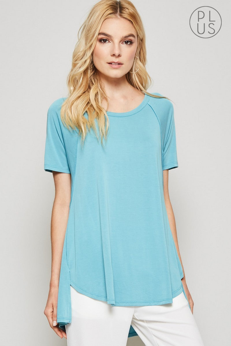 Raglan Top Modal Round Neck in Mint Last Ones!