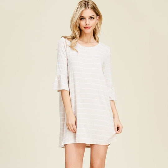 Amanda Stripe Ruffle Sleeve Shift Tunic Dress Last ones!