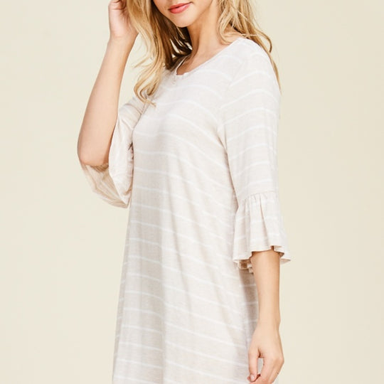 Amanda Stripe Ruffle Sleeve Shift Tunic Dress Last ones!