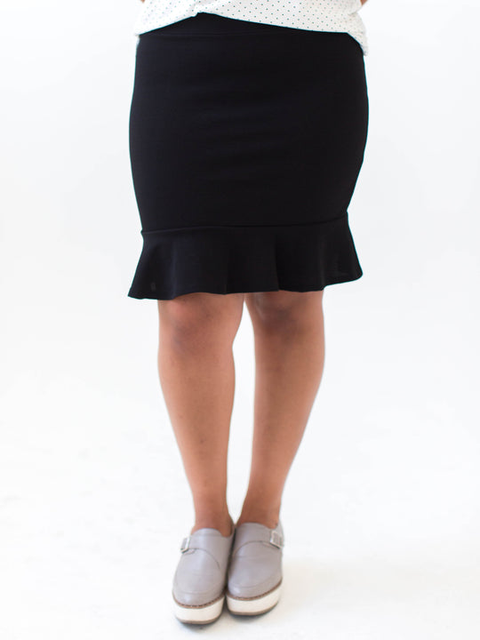 Flounce Pencil Skirt in Black or Navy Last ones!