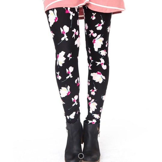 Agnes & Dora Leggings Baby Suede Size Large (12-18) Floral Prints