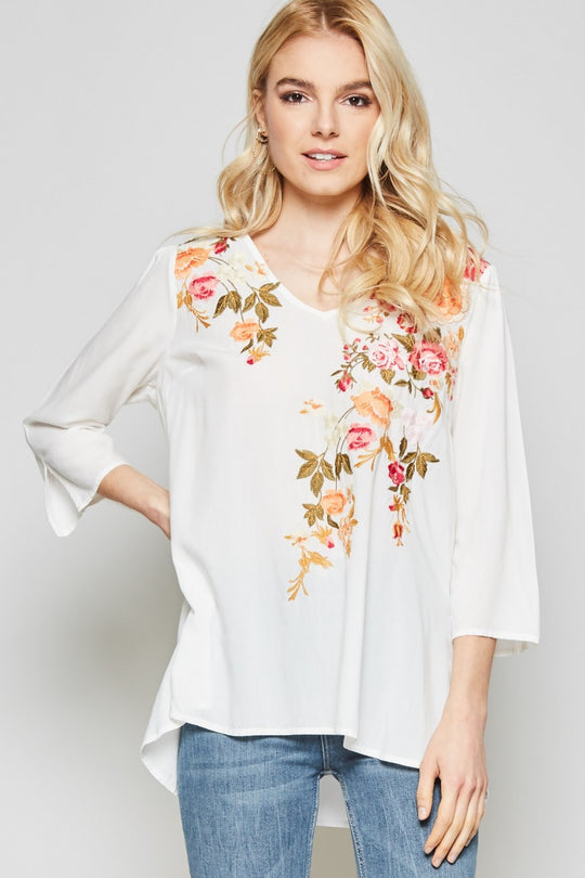 Embroidery Tunic V-Neck Size 2XL Last ones!