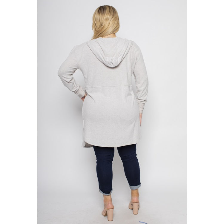 Hooded Cardigan with Side Pockets